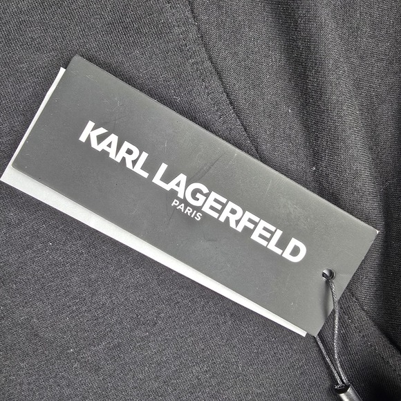 Karl Lagerfeld Paris Sweatshirt Women XL Black Eiffel Tower Paris Ruffle Graphic - Picture 7 of 13